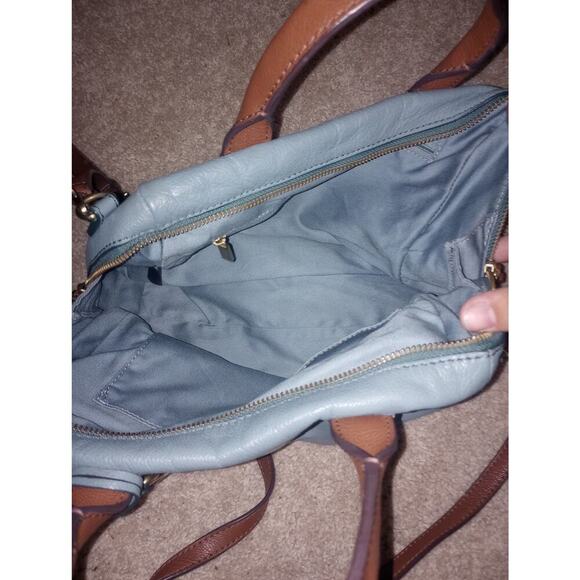 Fossil Blue/Gray and Brown Purse/Wallet Set Shoulder Crossbody Bag - Picture 4 of 5